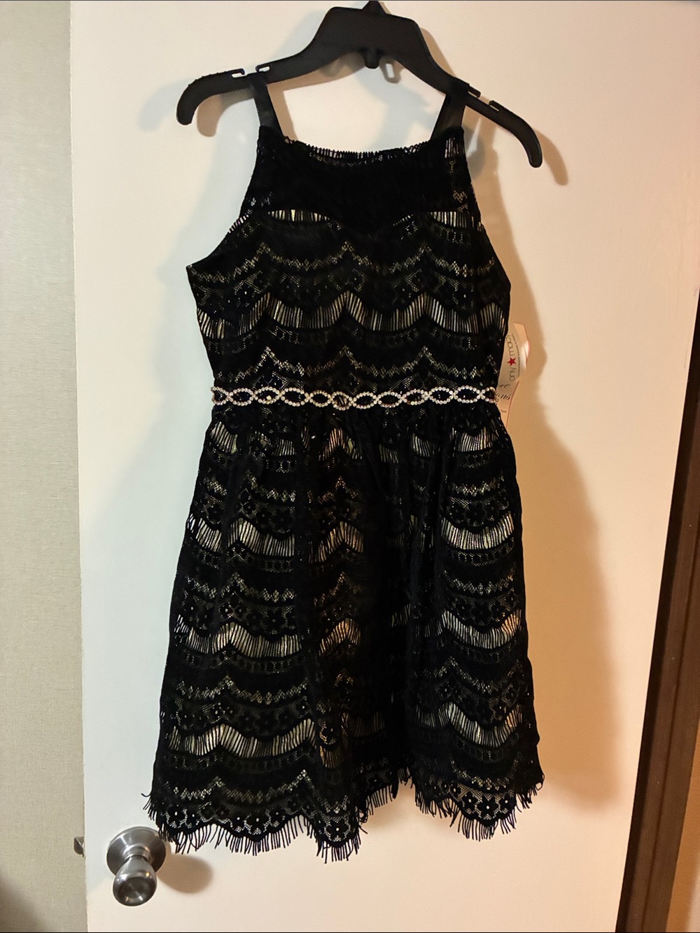 Rare Editions Black Lace Mini Dress